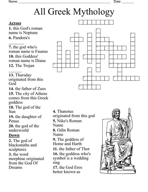 olympian god crossword.